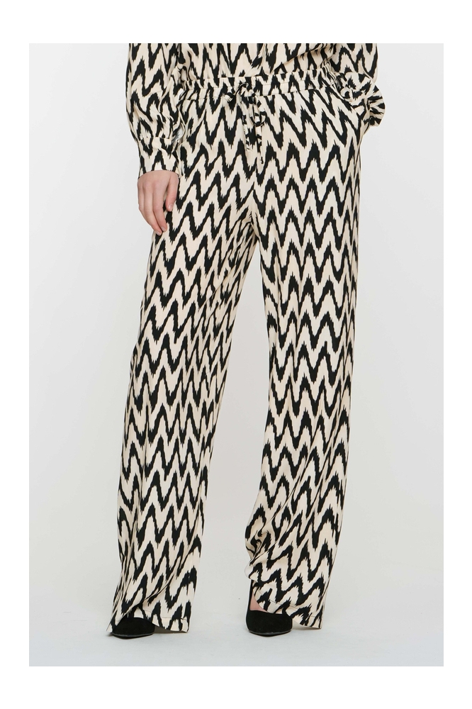 BROEK MET ZIGZAGPRINT 51173 70 Black/Off-white